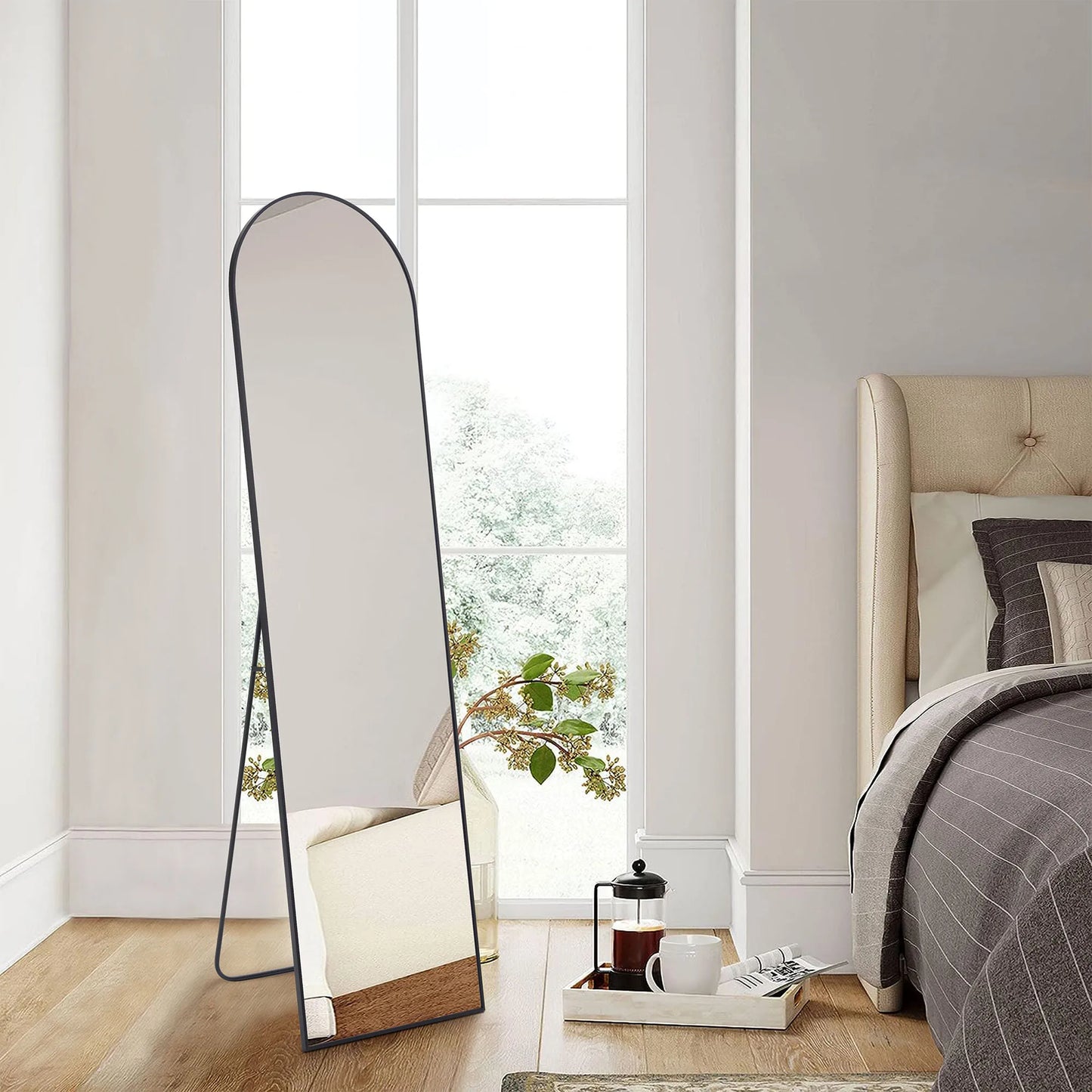 Modern Elegant Archer Or Rectangular Full Length Mirror Free Standing Or Wall Mount