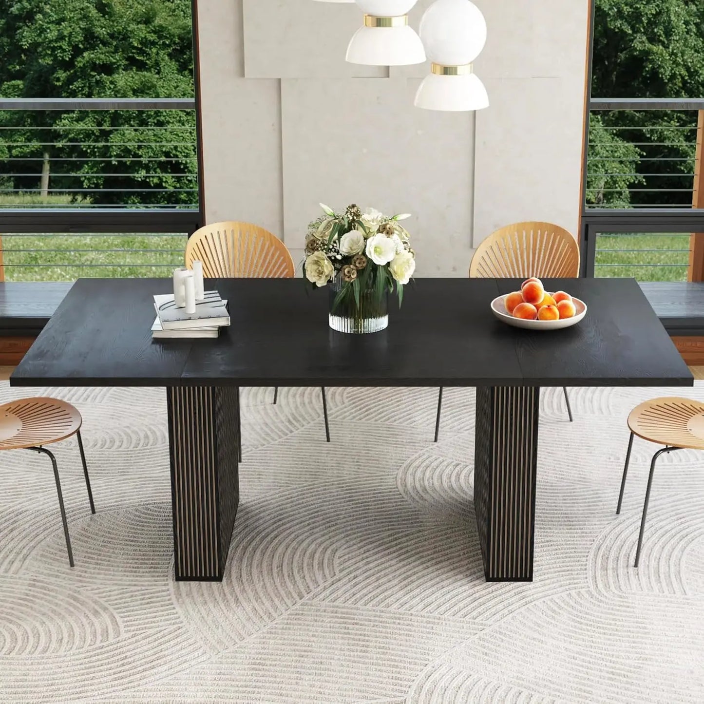 Dining Table for 6 8 10, Modern Farmhouse Rectangular Table