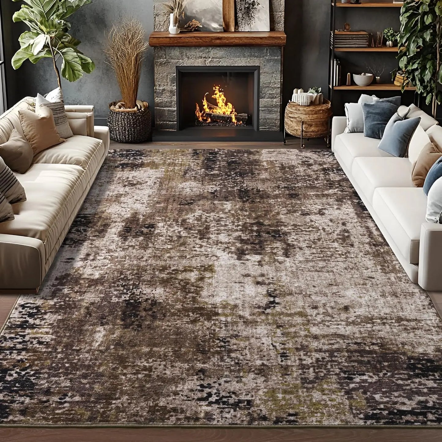 Modern Abstract Area Rug, Non Slip, Waterproof, Easy To Clean