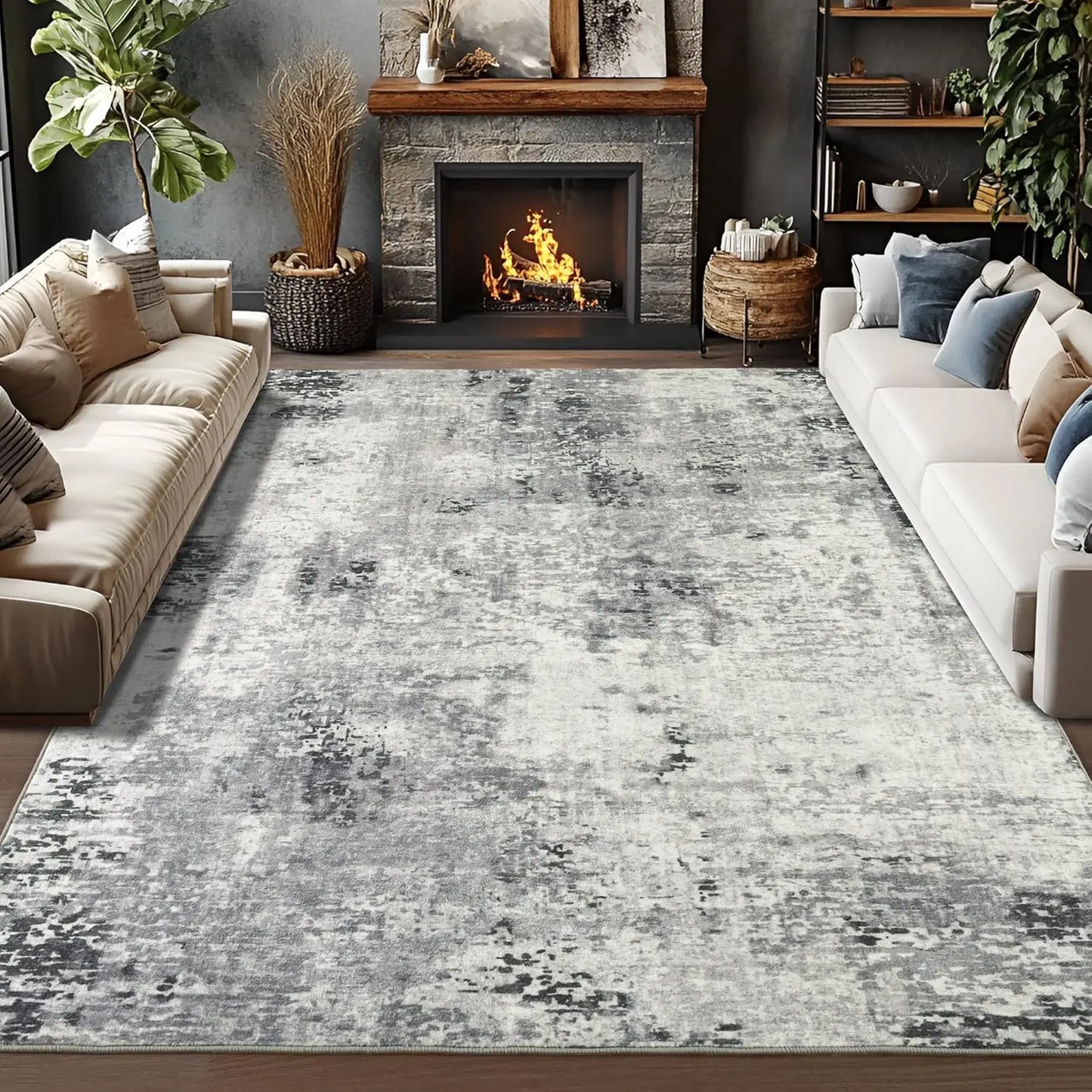 Modern Abstract Area Rug, Non Slip, Waterproof, Easy To Clean