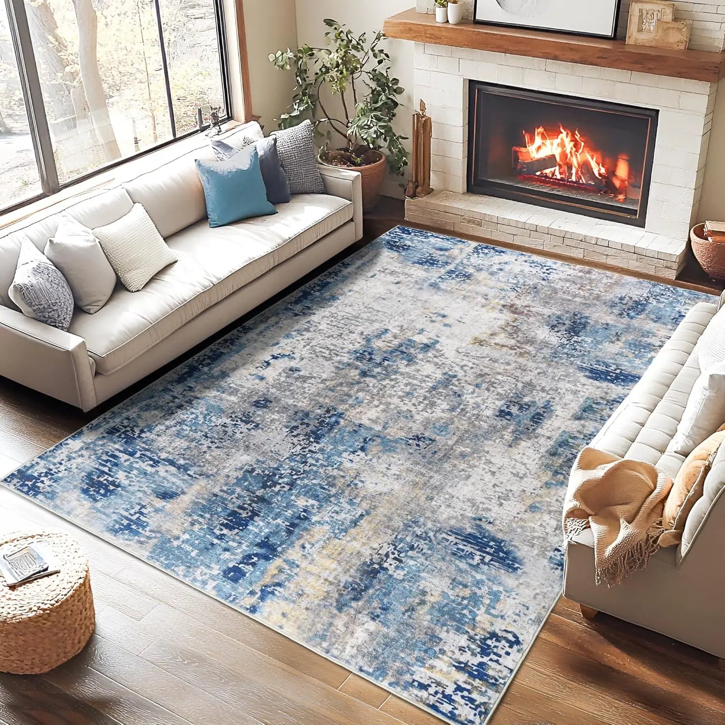 Modern Abstract Area Rug, Non Slip, Waterproof, Easy To Clean