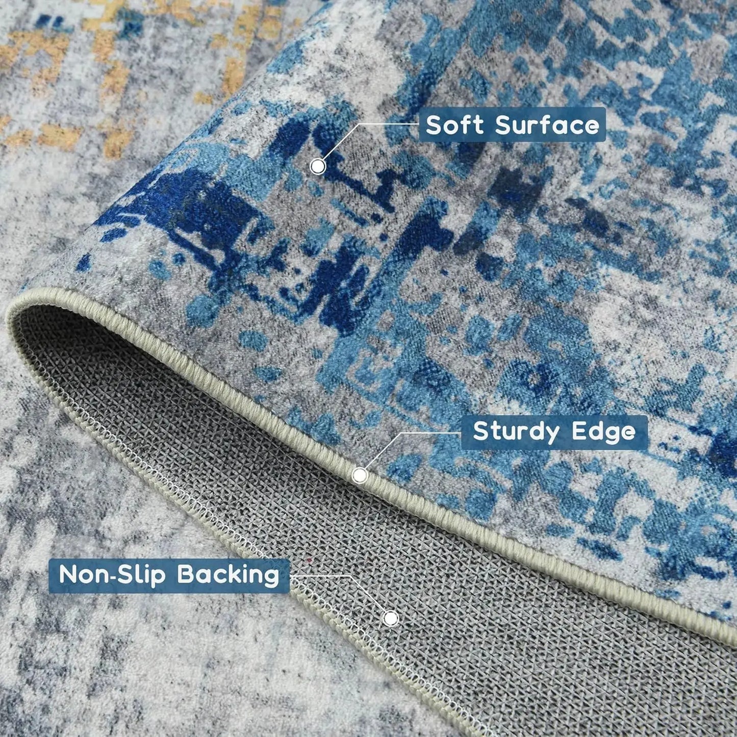 Modern Abstract Area Rug, Non Slip, Waterproof, Easy To Clean