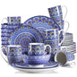 16/32/48 Piece Ceramic Dinnerware Set Colorful Mandala Pattern With Dinner Plate Dessert Plate Mug And Bowl