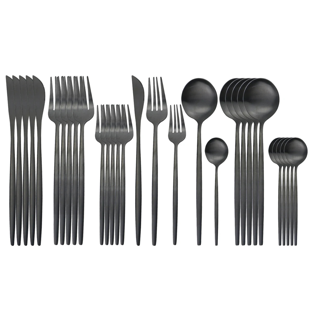 30 Piece Modern Matte Cutlery Set Stainless Steel Several Colors Knife/Dinner Fork/Dessert Fork/ Soup Spoon/Dessert Spoon/Tea Spoon