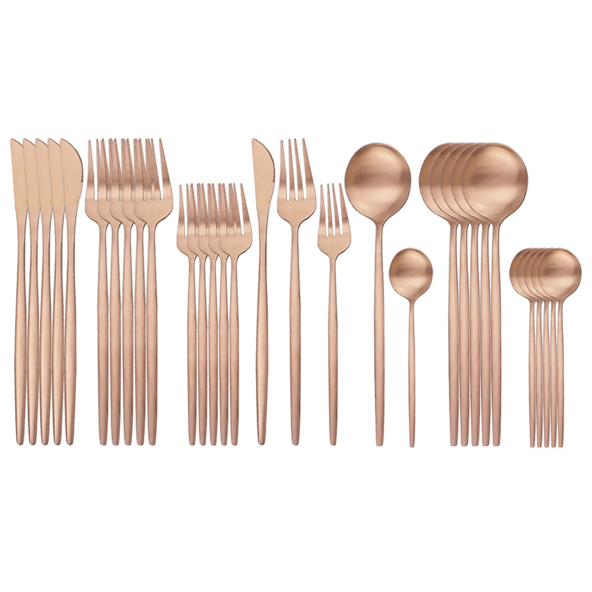 30 Piece Modern Matte Cutlery Set Stainless Steel Several Colors Knife/Dinner Fork/Dessert Fork/ Soup Spoon/Dessert Spoon/Tea Spoon