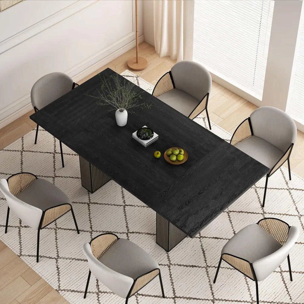 Dining Table for 6 8 10, Modern Farmhouse Rectangular Table