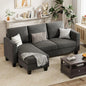 Sectional Sofa Couch, 3 Seat L-Shaped Sofa with Linen Fabric