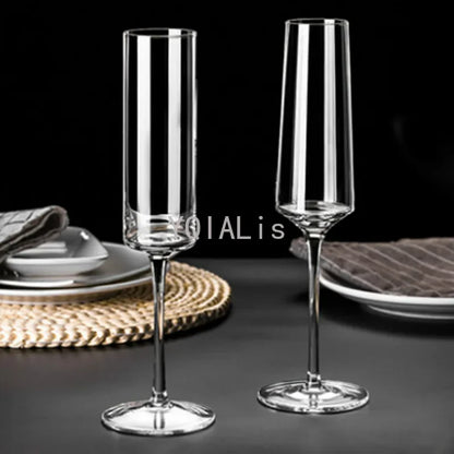 Modern Sleek Crystal Champagne Flutes 2 Styles Hand wash