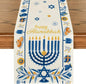 Hanukkah Table Runner with Menorah Design