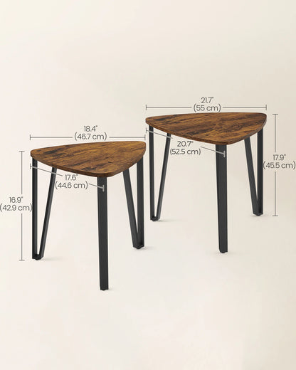 Modern Minimalist Set of Two Triangular Nesting Tables