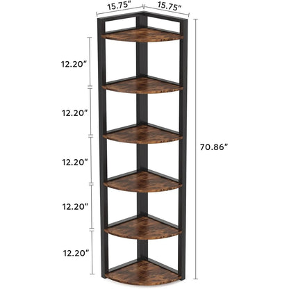 6 Tier Space Saving Corner Shelf Unit