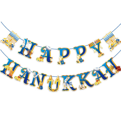 1set Hanukkah Hanging Swirls/Happy Hanukkah Hanging Decorations/ Hanukkah Festival of Lights /Chanukah Party Decor Supplies