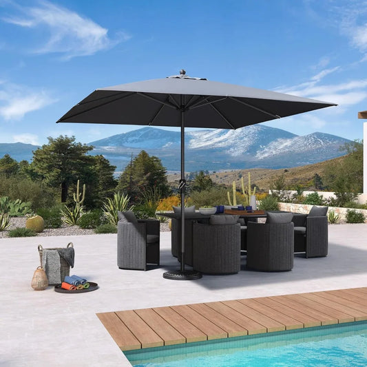 10' x 10' Square UV Resistant Outdoor Aluminum Patio Umbrella