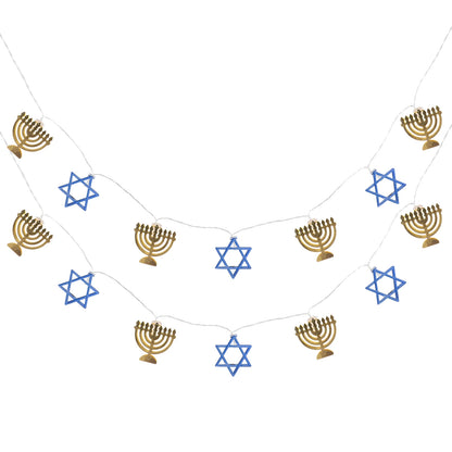 Star/Menorah LED String Lights For Hanukkah