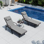 3 Piece Set 2 Chaise Lounge Chairs And Folding Table