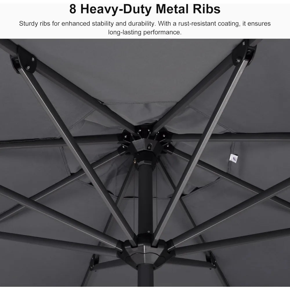 10' x 10' Square UV Resistant Outdoor Aluminum Patio Umbrella