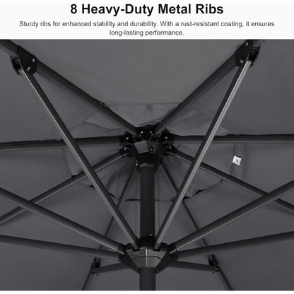 10' x 10' Square UV Resistant Outdoor Aluminum Patio Umbrella