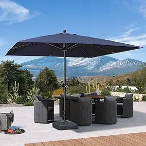 10' x 10' Square UV Resistant Outdoor Aluminum Patio Umbrella