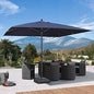 10' x 10' Square UV Resistant Outdoor Aluminum Patio Umbrella
