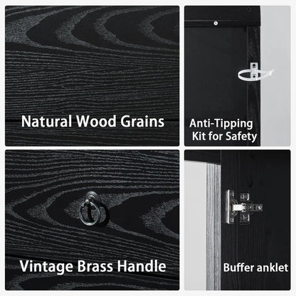 71" Arched Modern Display Cabinet, Glass Doors 2 Drawers