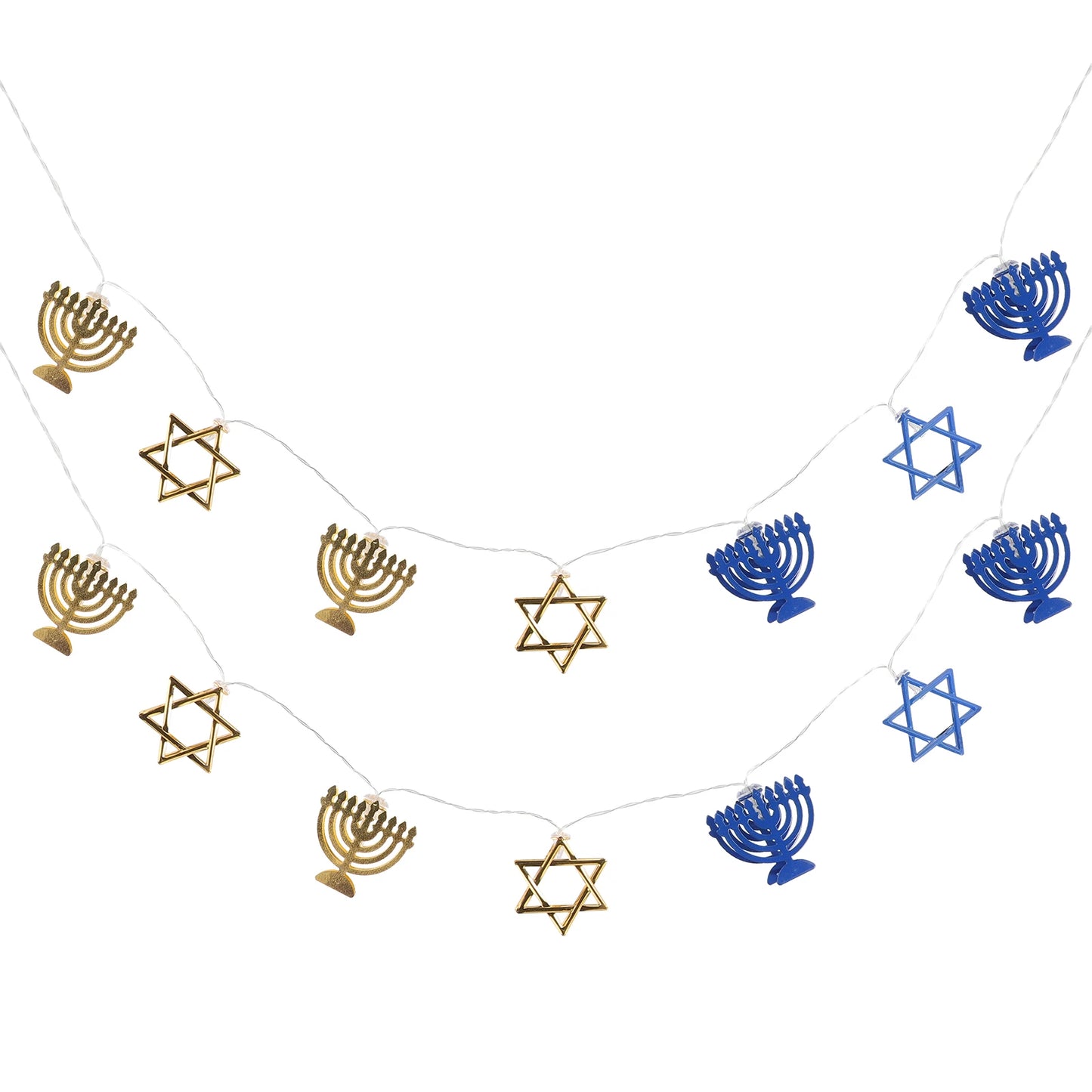 Star/Menorah LED String Lights For Hanukkah