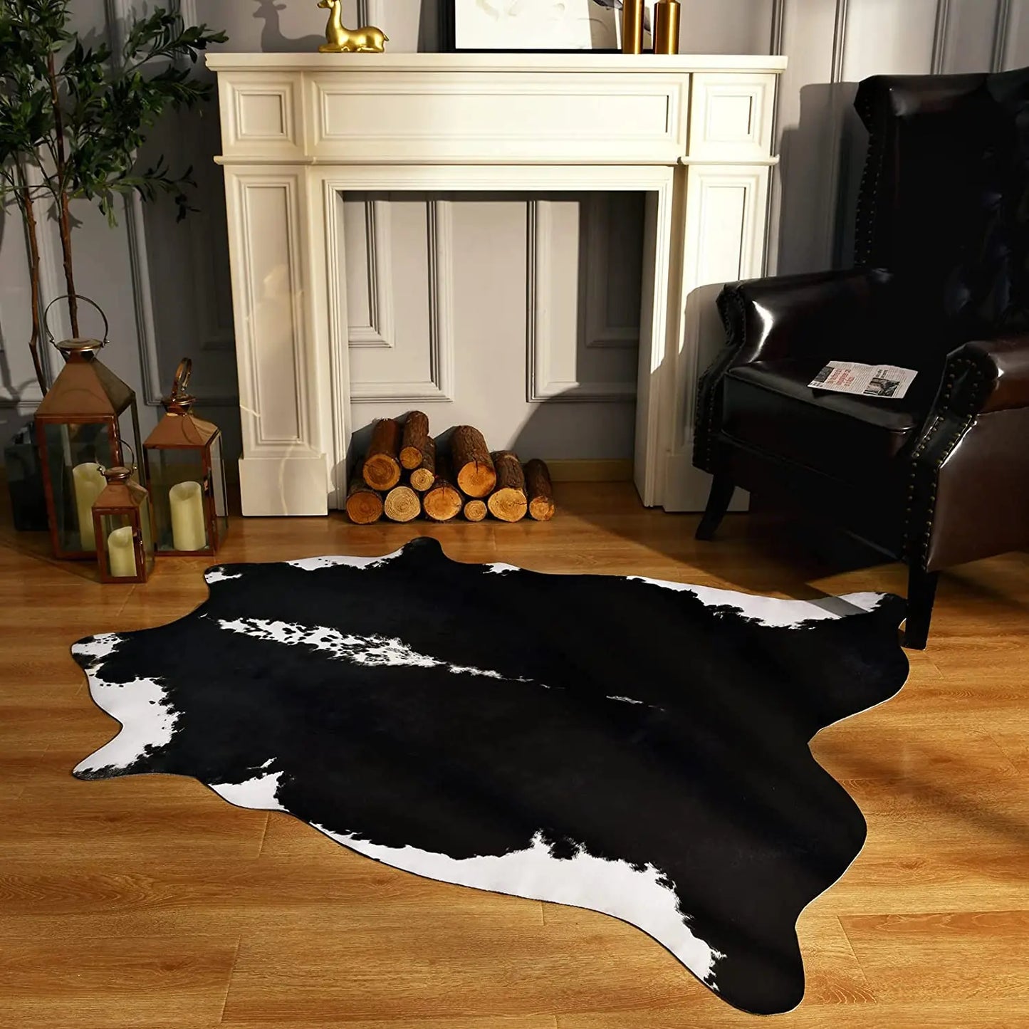 American Style Faux Fur Animal Print Rug