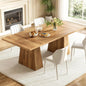 Modern Rectangular Dining Table, Pedestal Legs, Seats 6