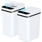 2 Pack 12L White Bathroom Automatic Trash Cans Touchless Motion Sensor Slim with Lid