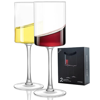 Set of 4 Modern Crystal Red Wine Glasses 2 Styles