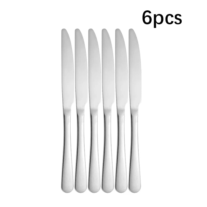30 Piece Silver Stainless Steel Cutlery Set Knife/Dinner Fork/Dessert Fork/Tablespoon/Teaspoon Dishwasher Safe