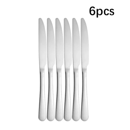 30 Piece Silver Stainless Steel Cutlery Set Knife/Dinner Fork/Dessert Fork/Tablespoon/Teaspoon Dishwasher Safe