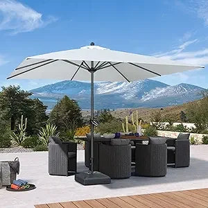 10' x 10' Square UV Resistant Outdoor Aluminum Patio Umbrella