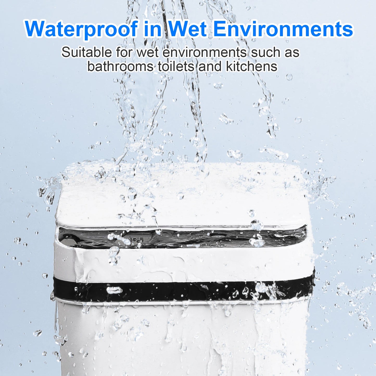 2 Pack 12L White Bathroom Automatic Trash Cans Touchless Motion Sensor Slim with Lid