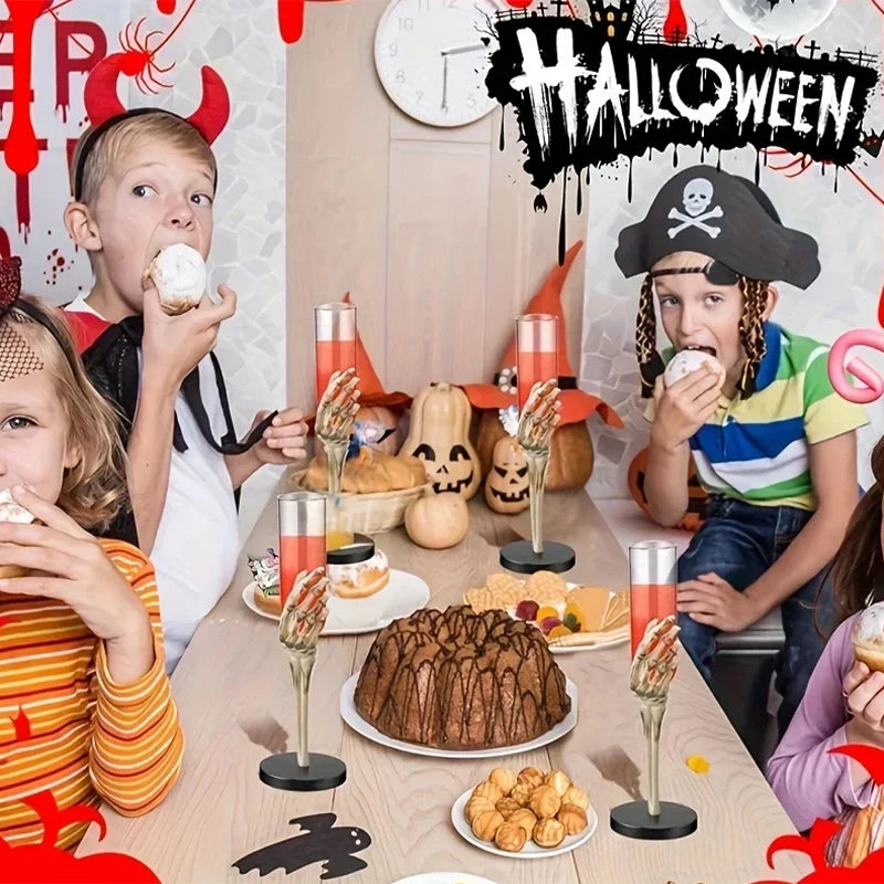 Halloween Goblet Skeleton Hand Arm Design Plastic Champagne Flutes