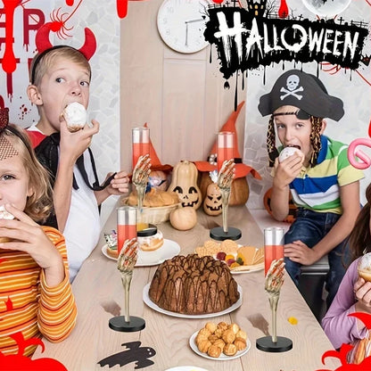 Halloween Goblet Skeleton Hand Arm Design Plastic Champagne Flutes