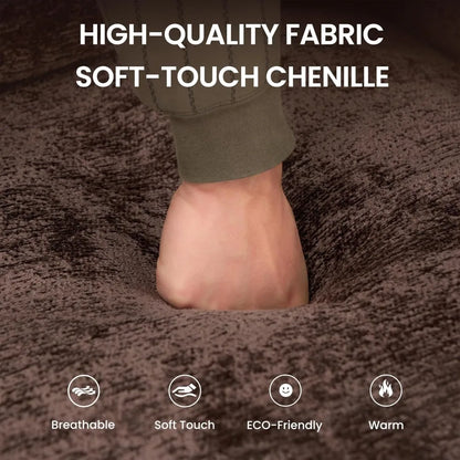 118" Modular Sectional Sofa for Living Room,Soft Chenille Fabric, 4 Seater with 2 Ottomans and Foldable Side Tables