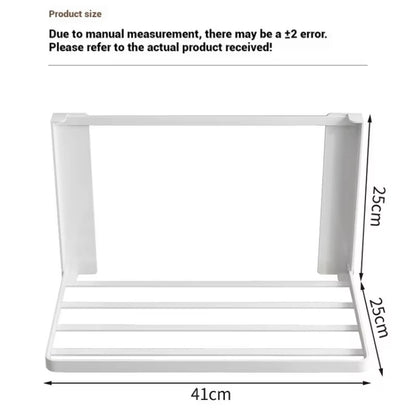 Metal Foldable Magnetic Storage Shelf, Black/White. 41 cm x 25 cm D x 25 cm H