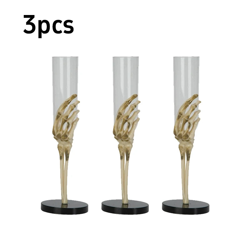 Halloween Goblet Skeleton Hand Arm Design Plastic Champagne Flutes
