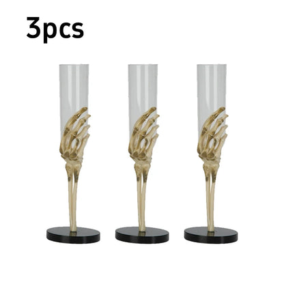 Halloween Goblet Skeleton Hand Arm Design Plastic Champagne Flutes