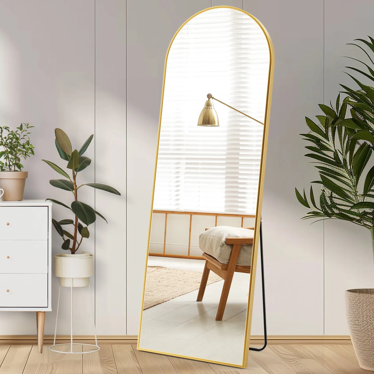 Modern Elegant Archer Or Rectangular Full Length Mirror Free Standing Or Wall Mount