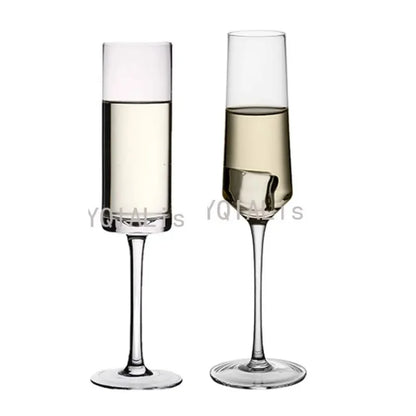 Modern Sleek Crystal Champagne Flutes 2 Styles Hand wash