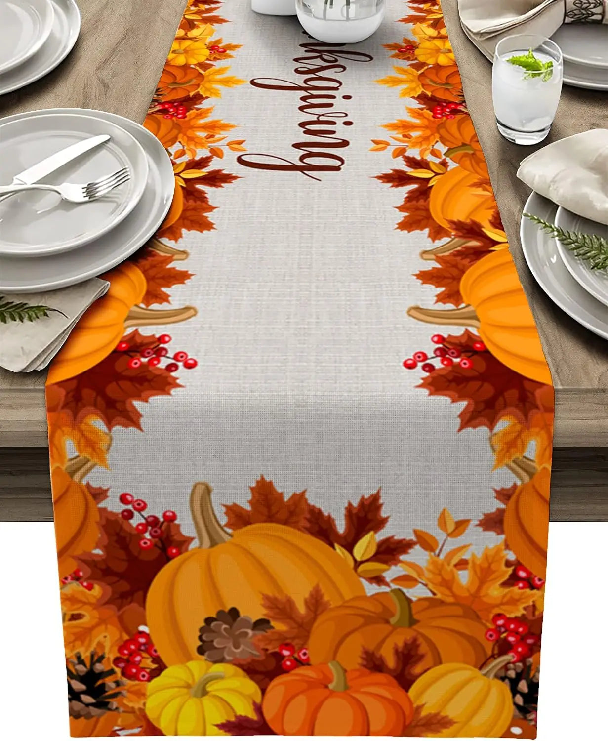 Fall/Thanksgiving Linen Table Runner