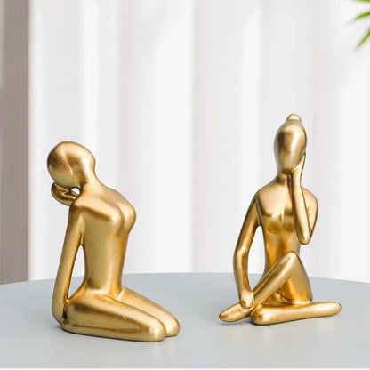 Modern, Stylish Female Yoga Sculpture, Resin, 12 Different Poses