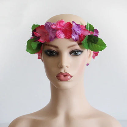 6 Piece Hawaiian Luau Set, Wrist Leis Or Headbands