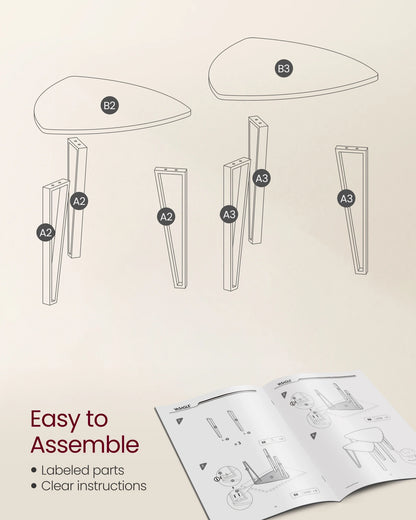 Modern Minimalist Set of Two Triangular Nesting Tables