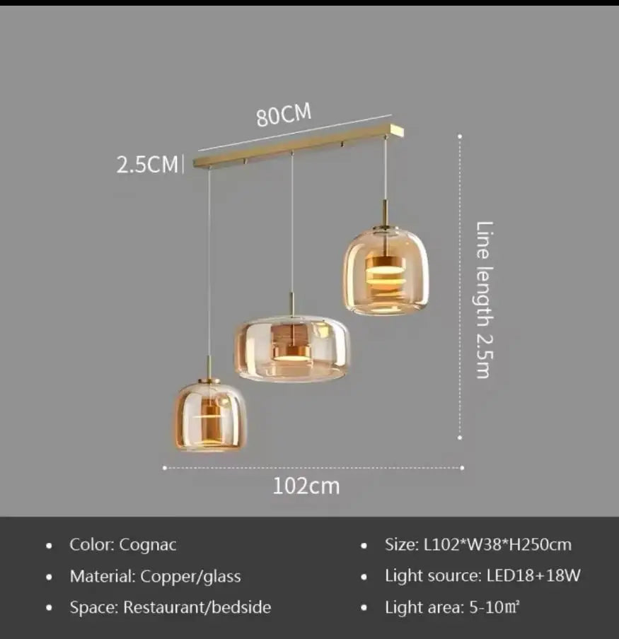 Modern Hanging Glass Pendant Lights for Kitchen Dining Room Living Room