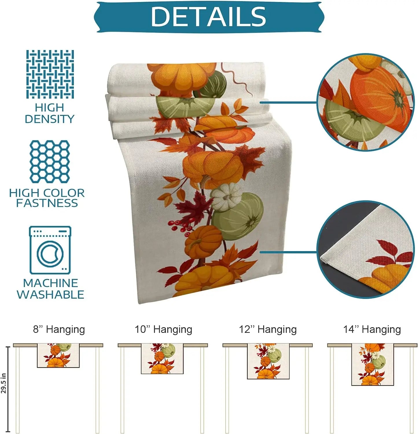 Fall/Thanksgiving Linen Table Runner
