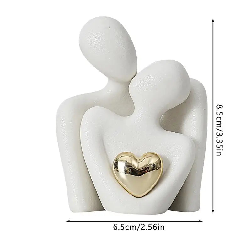 Modern Elegant Ceramic Hugging Couple Figurine