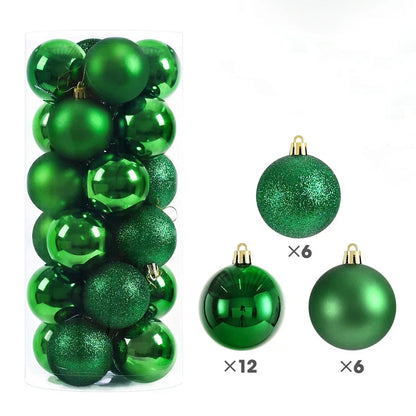 24Pcs 3/4/6CM Christmas  Tree Pendant Ornaments