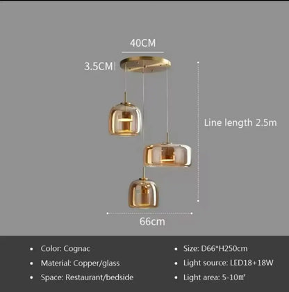 Modern Hanging Glass Pendant Lights for Kitchen Dining Room Living Room